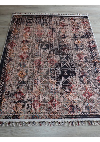 Arte Halı Dekoratif Örgü Saçaklı Salon Halısı Makinada Yıkanabilir Kaymaz Taban Kilim Koridor Yolluk