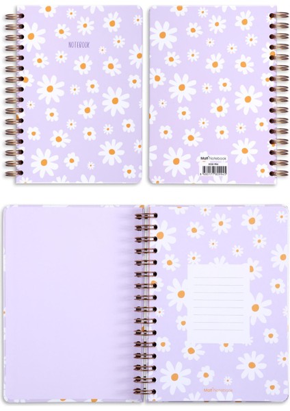 Matt Notebook A5 Spiralli Çizgili Tarihsiz Not Defteri Papatya 15 x 21 cm