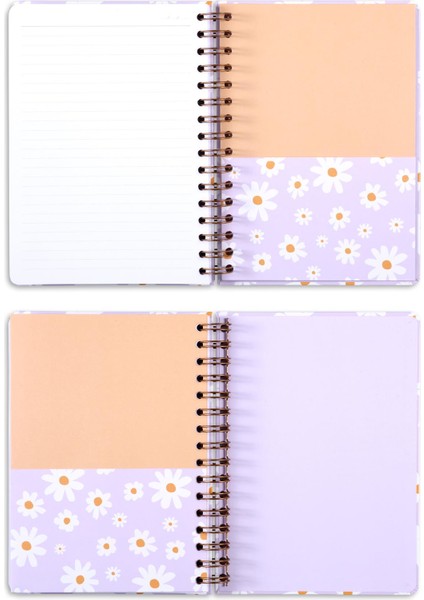 Matt Notebook A5 Spiralli Çizgili Tarihsiz Not Defteri Papatya 15 x 21 cm