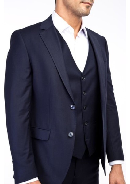 Erkek Takım Elbise Çift Yırtmaç Yelekli Silim Fit BGL-ST01244