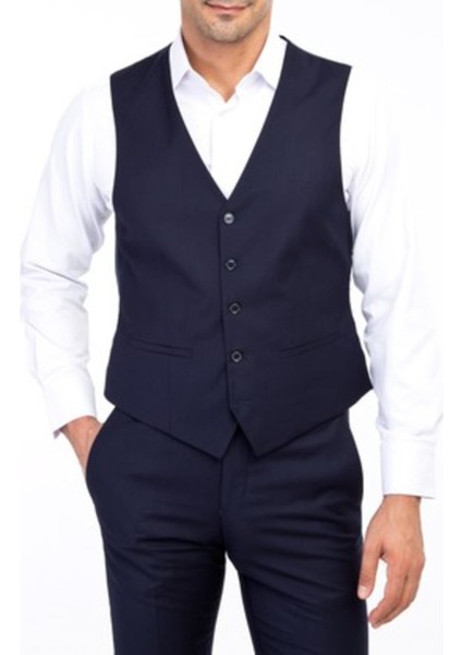 Erkek Takım Elbise Çift Yırtmaç Yelekli Silim Fit BGL-ST01244