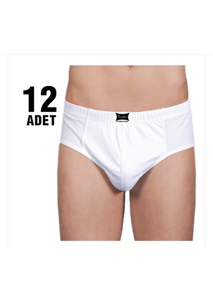 Tutku Beyaz Erkek Kom Slip 12 Li Kilot