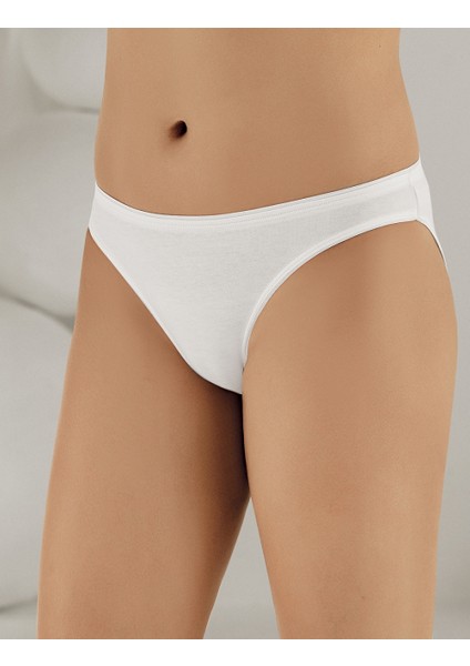 Bel Ve Paça Saten Biyeli Külot Beyaz MB262