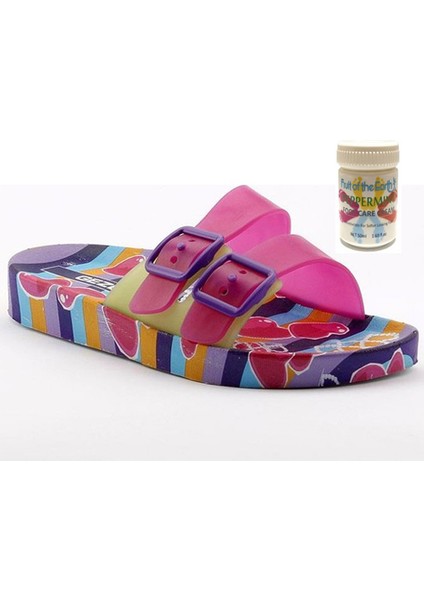 Gzr Bayan Banyo Park Havuz Ev Deniz Bahçe Terliği ve 50ML Nane Ferahlığı Topuk Çatlağı ve Nasır Giderici Krem