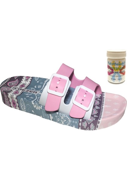 Gzr Bayan Banyo Park Havuz Ev Deniz Bahçe Terliği ve 50ML Nane Ferahlığı Topuk Çatlağı ve Nasır Giderici Krem