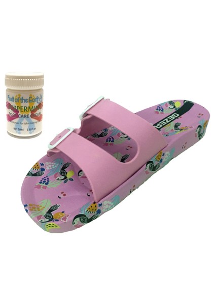 Gzr Bayan Banyo Park Havuz Ev Deniz Bahçe Terliği ve 50ML Nane Ferahlığı Topuk Çatlağı ve Nasır Giderici Krem