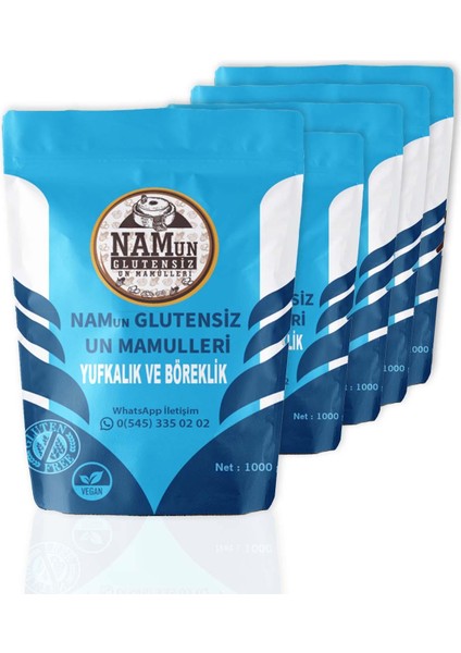 5'li Paket Glutensiz Yufkalık ve Böreklik Un Taş Değirmen 1 kg