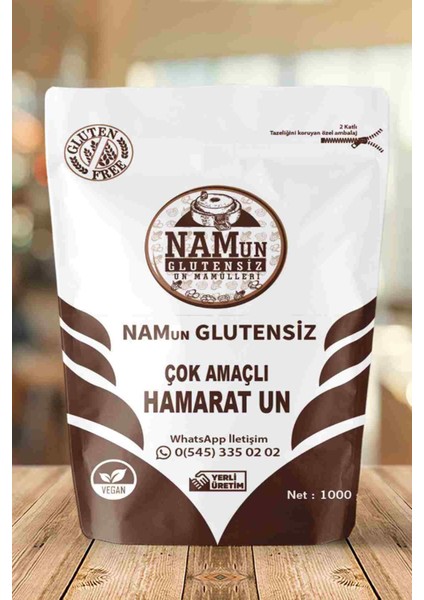 5'li Paket Glutensiz Çok Amaçlı Hamarat Un Taş Değirmen Vegan 1 kg