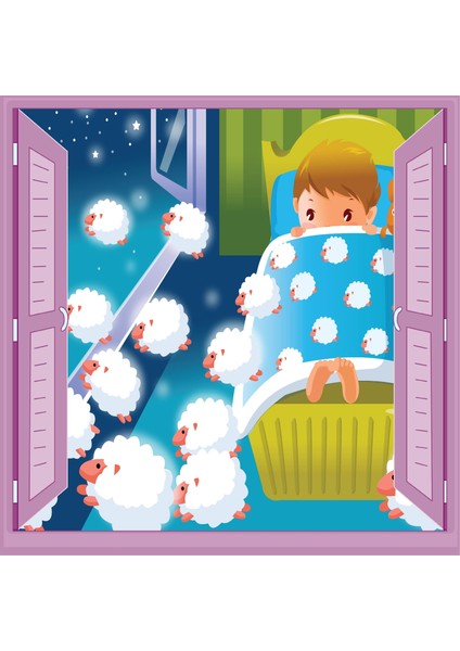 Çocuk Odası Bebek Odası Pencere Poster Duvar Kağıdı Uyku