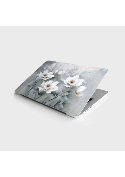 Laptop Sticker Notebook Pc Kaplama Etiketi Beyaz Güller