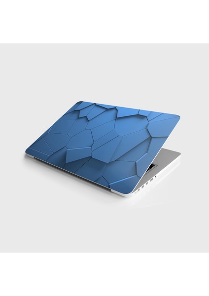 Laptop Sticker Notebook Pc Kaplama Etiketi 3D Mavi Polygonal