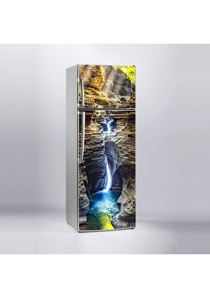 Buzdolabı Sticker Kaplama Dolap Kaplama Etiketi Şelale 3D