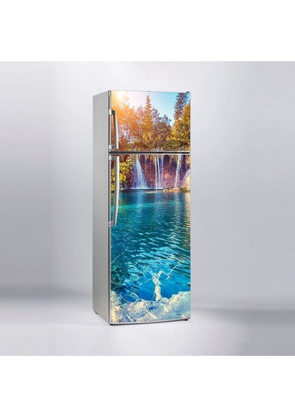 Buzdolabı Sticker Kaplama Dolap Kaplama Etiketi 3D Şelale