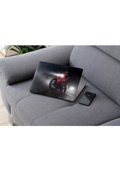 Laptop Sticker Notebook Pc Kaplama Etiketi Motorsikletli Adam