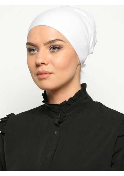 Dikişsiz Bone -Beyaz - Ecardin