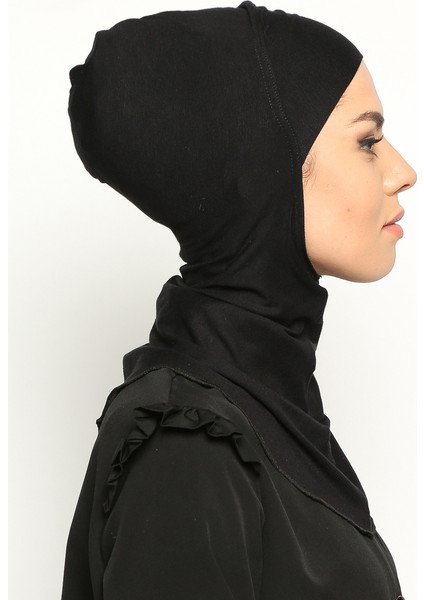 Boyunluklu Hijab Bone - Siyah - Ecardin fırsatları