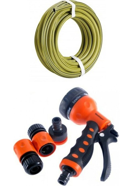 2'li Set 20 Metre Zebra Hortum + 7 Fonksiyonlu Hortum Tabancası