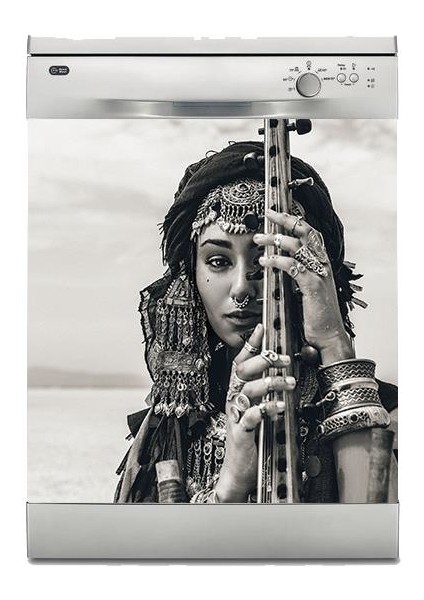 Bulaşık Makinesi Sticker Kaplama Beyaz Eşya Kaplama Çingene Kız