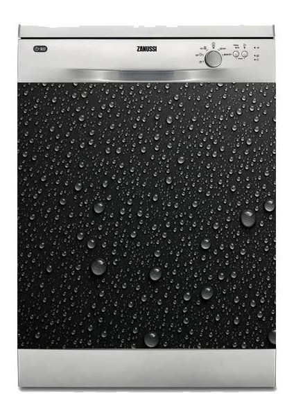 Bulaşık Makinesi Sticker Kaplama Beyaz Eşya Kaplama Siyah Zemin Su Damlası