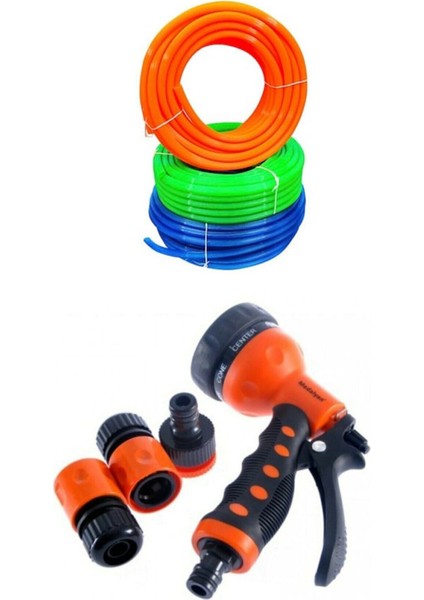2'li Set 50 Metre Silikonlu Hortum + 7 Fonksiyonlu Hortum Tabancası