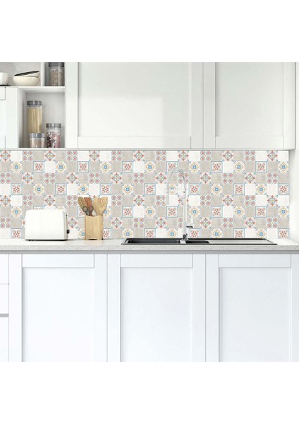 Mutfak Tezgah Arası Folyo Fayans Kaplama Folyosu Çizim Desen 1