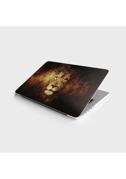 Laptop Sticker Notebook Pc Kaplama Etiketi Aslan Siyah Zemin