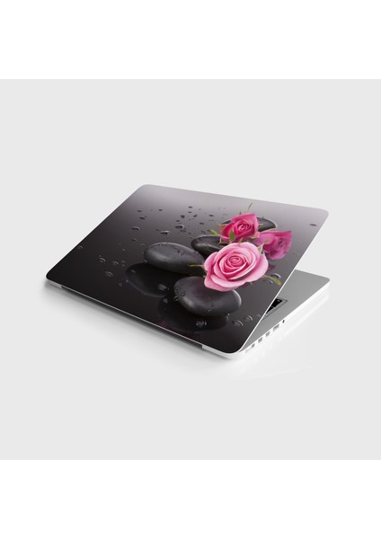 Laptop Sticker Notebook Pc Kaplama Etiketi Islak Taş Gül