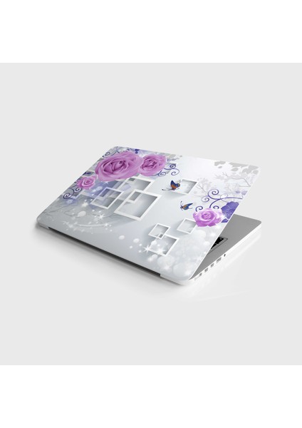 Laptop Sticker Notebook Pc Kaplama Etiketi Gül Kare