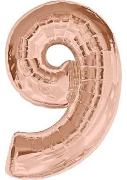 9 Rakam Folyo Balon Rose Gold 100 cm (1 Metre)