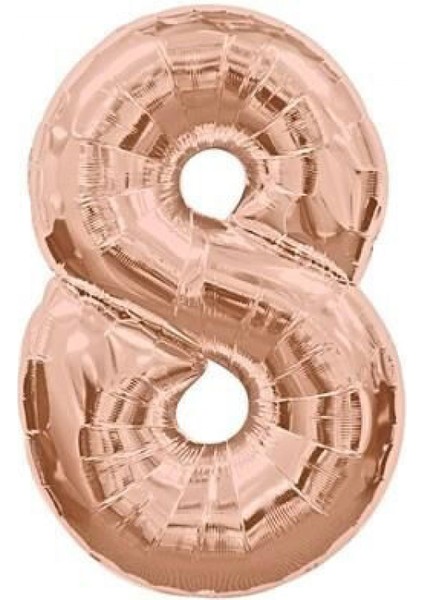 8 Rakam Folyo Balon Rose Gold 100 cm (1 Metre)