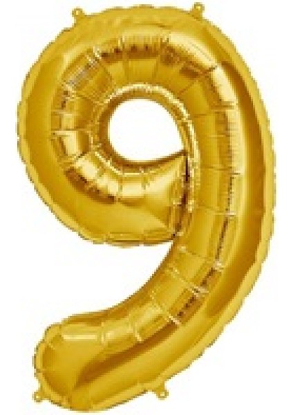 9 Rakam Folyo Balon Gold 40 cm (16 Inç)