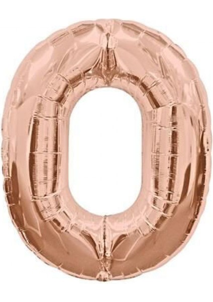 0 Rakam Folyo Balon Rose Gold 100 cm (1 Metre)