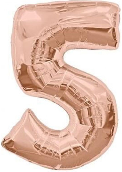 5 Rakam Folyo Balon Rose Gold 100 cm (1 Metre)