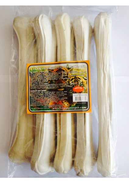 Lion Pet Köpek Kemiği Beyaz Pres Kemik 280 320 gr 5 Adet 30 cm