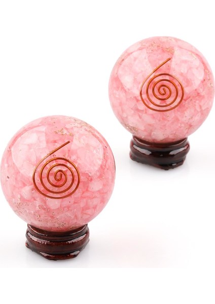Pembe Kuvars Taşından Orgonit Küre