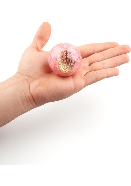 Pembe Kuvars Taşından Orgonit Küre
