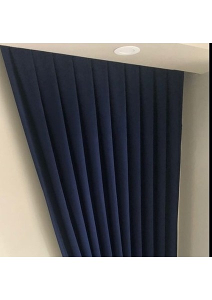 Lacivert Seyrek Pileli Fon Perde 50 x 250 cm fırsatları