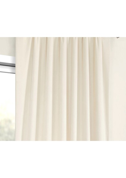 Krem Sık Pileli Fon Perde 100 x 240 cm fırsatları