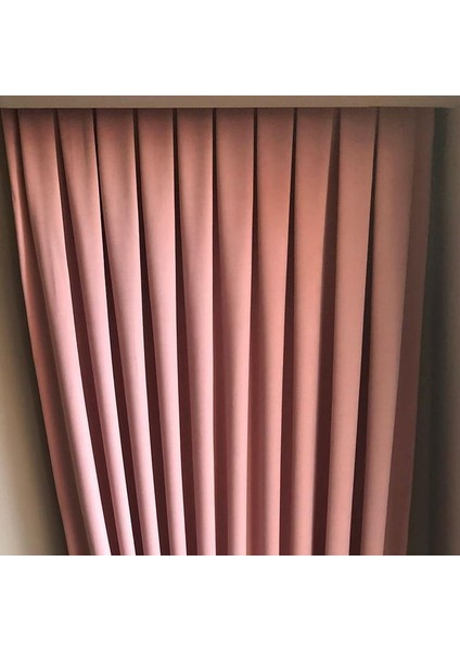 Pembe Normal Pileli Fon Perde 50 x 240 cm