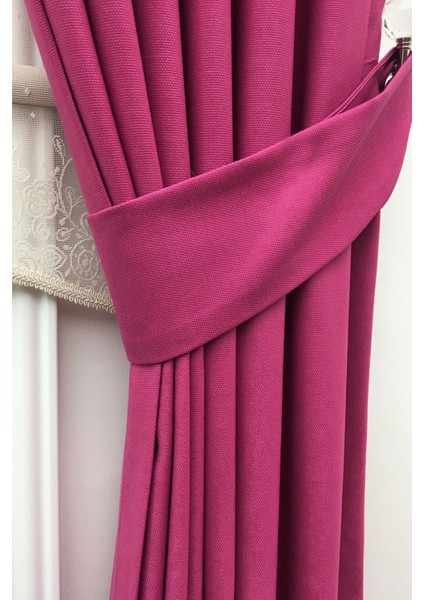 Fuşya Normal Pileli Fon Perde 90 x 250 cm