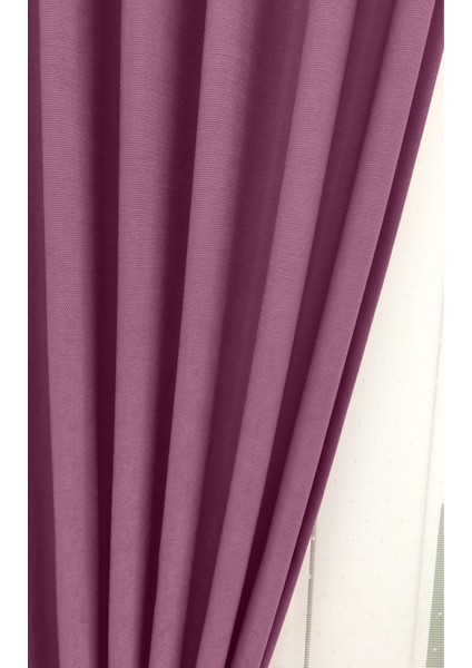 Mor Seyrek Pileli Fon Perde 50 x 260 cm modelleri