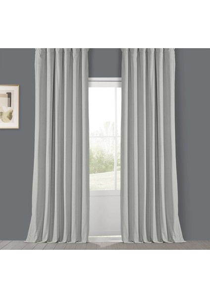 Bej Seyrek Pileli Fon Perde 50 x 270 cm