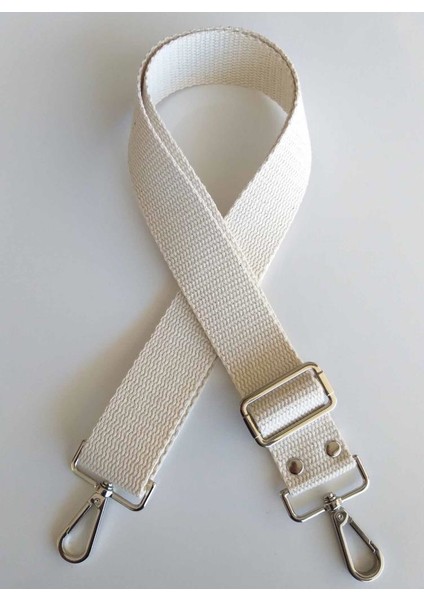 Pamuklu Kolon 120X4 cm Gümüş Metal Krem Renk
