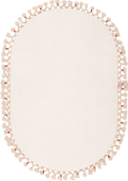 Rex Puffy Pelüş Hali Oval Halı Beyaz modelleri