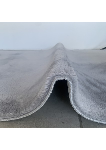 Alanur Rex Puffy Pelüş Oval Banyo Halısı Gri fiyatları