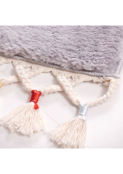 Alanur Rex Puffy Pelüş Oval Banyo Halısı Gri fırsatları