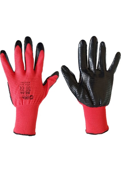 Dz-04 Siyah/kırmızı Iş Eldiveni Size-10 Xl