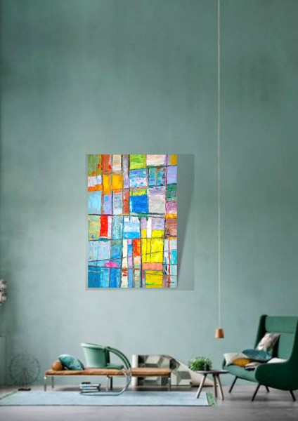 Yağlı Boya Tablo El Yapımı Home In Joy 58CMX74CM fiyatları