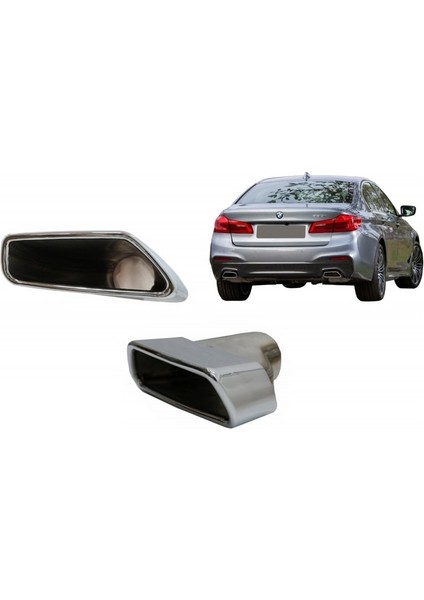 Bmw g30 egzoz ucu seti krom m-tech