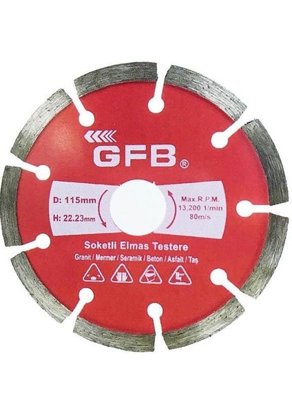 Soketli Elmas Beton Mermer Kesici 115MM